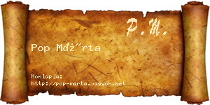 Pop Márta névjegykártya